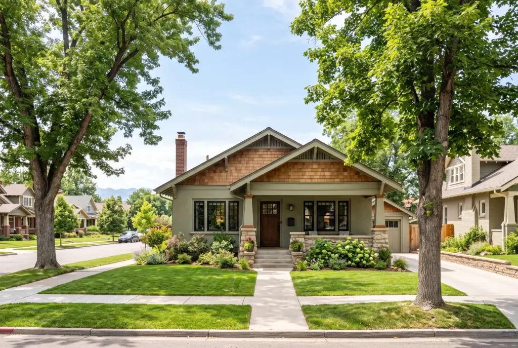 Craftsman-style home with front windows and a landscaped yard